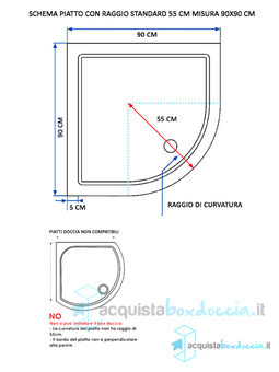 box doccia semicircolare 90x90 cm opaco serie n