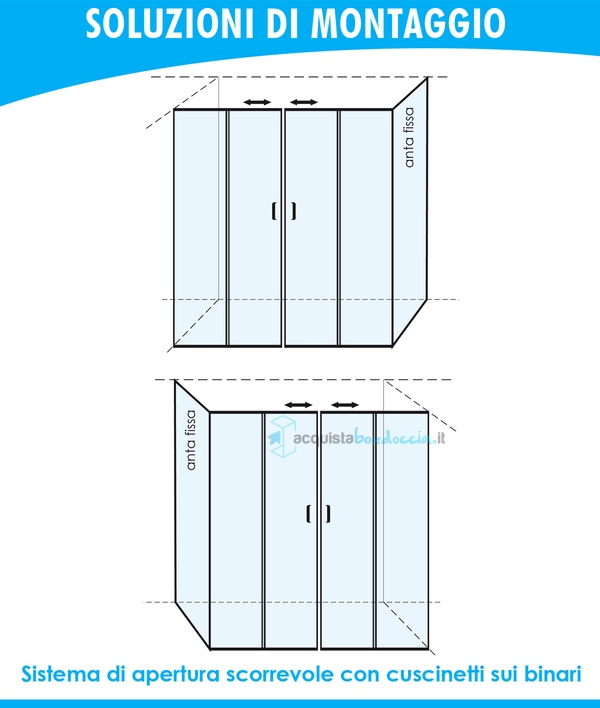 box doccia angolare anta fissa porta scorrevole 70x170 cm opaco