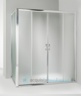 box doccia angolare anta fissa porta scorrevole 70x170 cm opaco