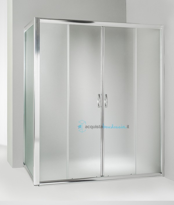 box doccia angolare anta fissa porta scorrevole 70x170 cm opaco