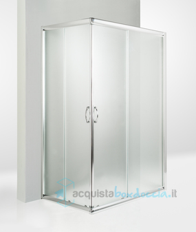 box doccia 3 lati porta scorrevole 75x60x75 cm opaco