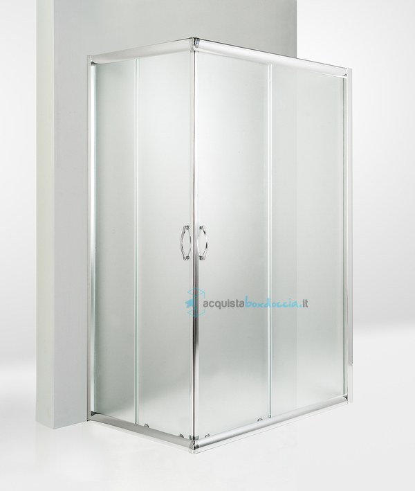 box doccia 3 lati porta scorrevole 75x60x75 cm opaco