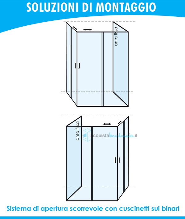 box doccia 3 lati porta scorrevole 75x60x75 cm opaco