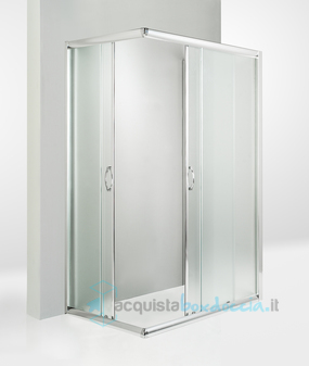 box doccia 3 lati porta scorrevole 75x60x75 cm opaco