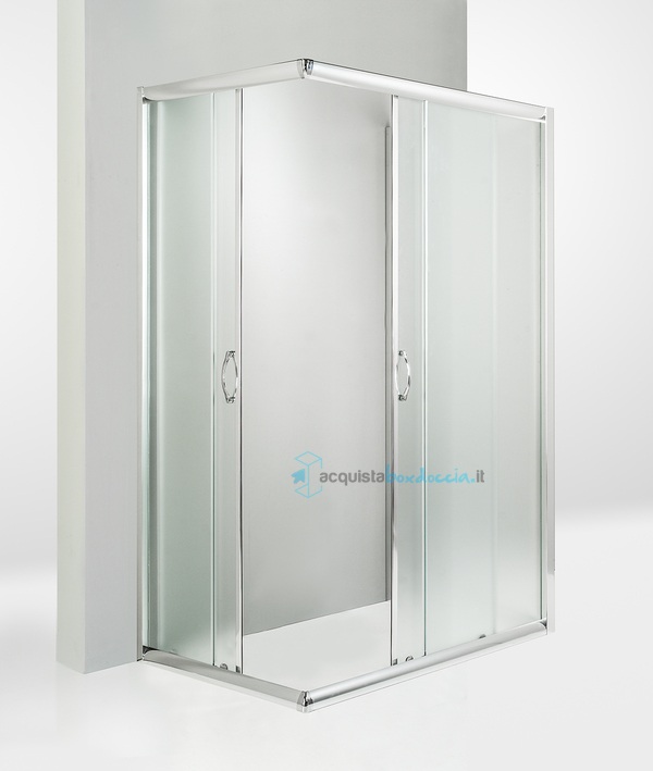 box doccia 3 lati porta scorrevole 75x60x75 cm opaco