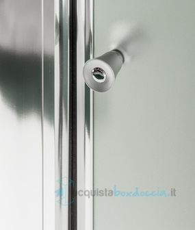 box doccia 3 lati con 2 ante fisse e porta scorrevole 70x115x70 cm opaco