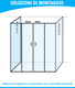 box doccia 3 lati con 2 ante fisse e porta scorrevole 70x180x70 cm trasparente