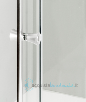 box doccia 3 lati con 2 ante fisse e porta scorrevole 75x155x75 cm trasparente 