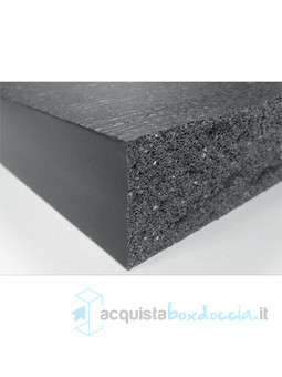 piatto doccia 85x120 cm altezza 3 cm in resina ultrasottile senza bordo colore nero/black serie wall