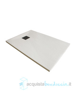 piatto doccia 85x130 cm altezza 3 cm in resina ultrasottile senza bordo colore beige serie wall