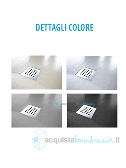 piatto doccia 90x135 cm altezza 3 cm in resina ultrasottile senza bordo colore bianco/white serie wall