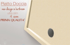 piatto doccia 110x170 cm altezza 4 cm colore crema