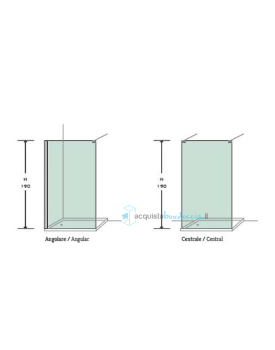 parete doccia walk in 70x190h cm cristallo 8mm trasparente - 1 brancetto -v1