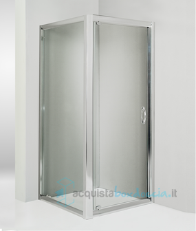 box doccia angolare anta fissa porta battente 100x95 cm trasparente