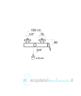 miscelatore monocomando esterno doccia per colonna tekno tk2 51