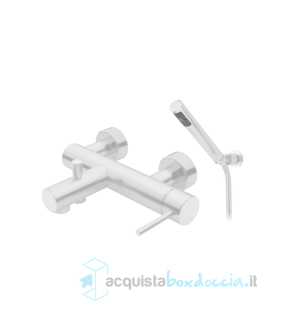 miscelatore monocomando vasca minimal bianco opaco minimal mn10 dxc con kit doccia