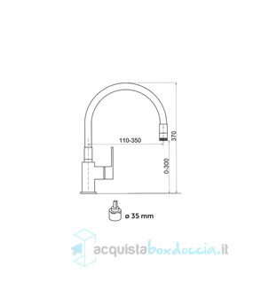 miscelatore monocomando cucina canna snodata grigia con doccetta a due getti co119.5/11