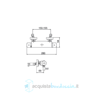 miscelatore termostatico gruppo doccia esterno thermo th56