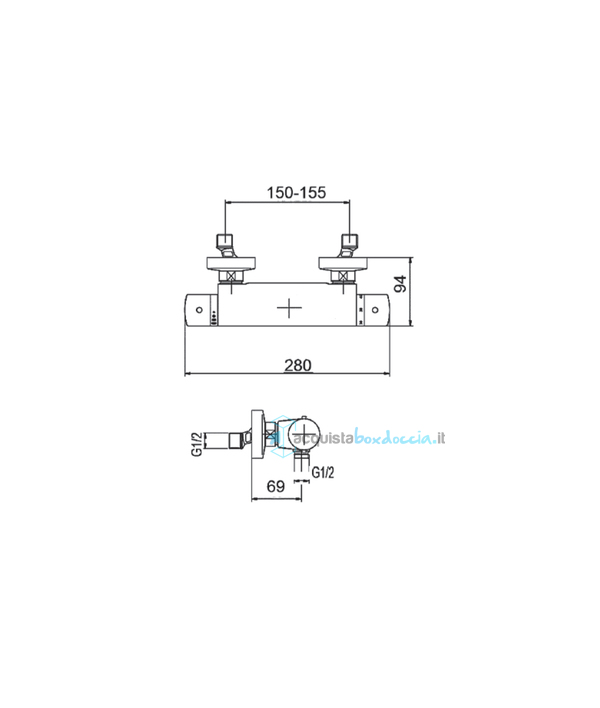 miscelatore termostatico gruppo doccia esterno thermo th56