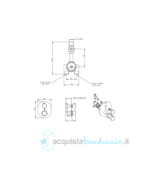 miscelatore tm4d in ottone termostatico doccia incasso serie sphera