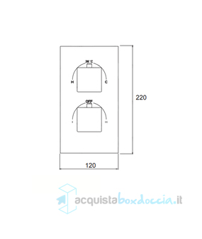 miscelatore tm2vq in ottone  termostatico doccia incasso serie sphera