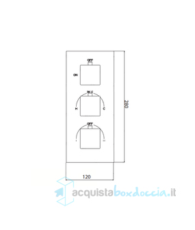 miscelatore tm3vq in ottone termostatico doccia incasso serie sphera