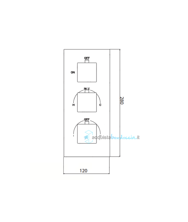 miscelatore tm3vq in ottone termostatico doccia incasso serie sphera