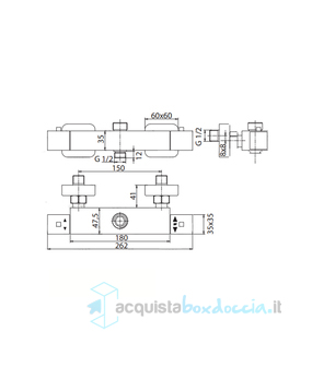 miscelatore tm3q in ottone termostatico doccia esterno serie sphera