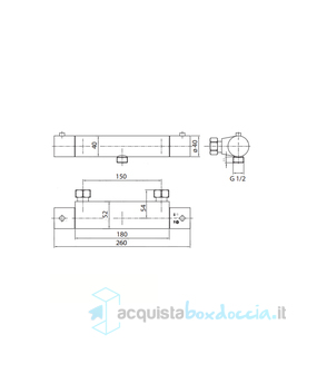 miscelatore tm2b in ottone termostatico doccia esterno serie sphera