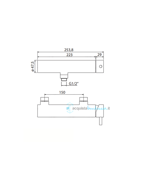 miscelatore mx2b in ottone doccia esterno serie sphera