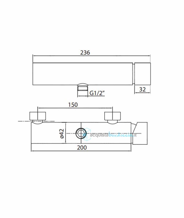 miscelatore mx2q in ottone doccia esterno serie sphera