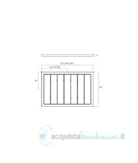 piatto doccia rettangolare in luxolid 80x120 cm - gado