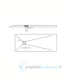 piatto doccia rettangolare in marmo-resina 100x90 cm - rocky wood