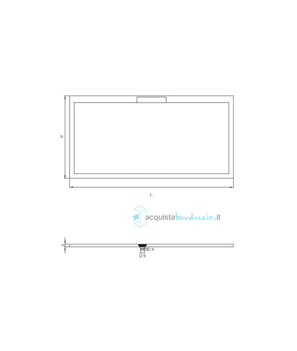 piatto doccia rettangolare in marmo-resina 100x90 cm - tagli