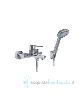 miscelatore vasca completo di kit doccia, flessibile, supporto e doccia multi getto serie hh