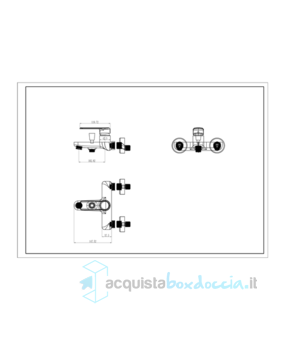 miscelatore vasca completo di kit doccia, flessibile, supporto e doccia multi getto serie hh