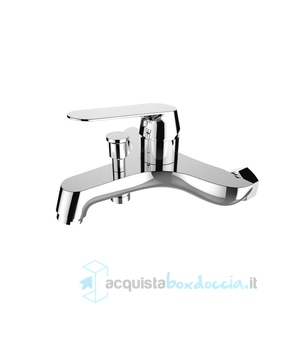 miscelatore vasca cromato completo di kit doccia, flessibile, supporto e multigetto serie dream