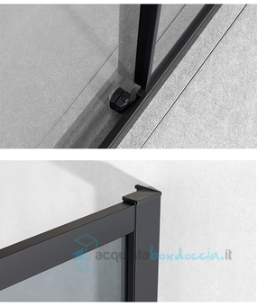 box doccia angolare porta scorrevole 100x101 cm trasparente serie dark