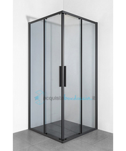 box doccia angolare porta scorrevole 100x101 cm fume' serie dark