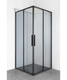 box doccia angolare porta scorrevole 100x81 cm fume' serie dark