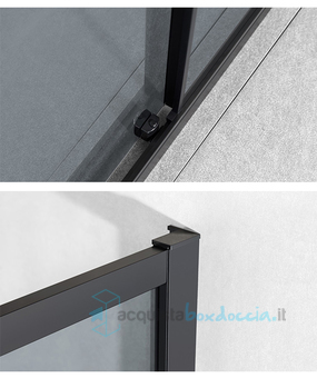 box doccia angolare porta scorrevole 100x109 cm fume' serie dark