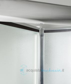 box doccia angolare anta fissa porta soffietto 80x95 cm opaco