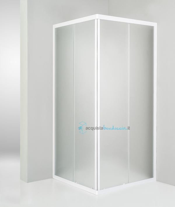 box doccia angolare  porta scorrevole 71x70 cm opaco bianco