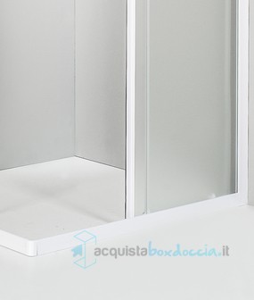 box doccia angolare  porta scorrevole 71x70 cm opaco bianco