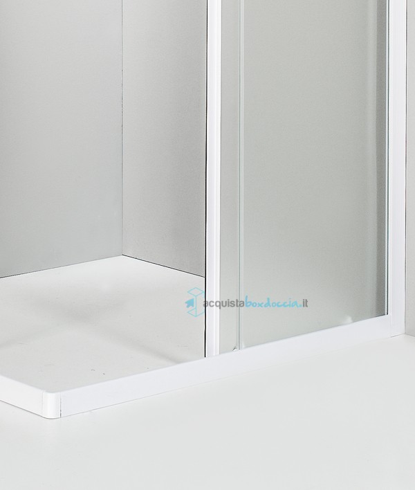 box doccia angolare  porta scorrevole 72x85 cm opaco bianco