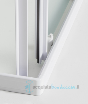 box doccia angolare  porta scorrevole 71x70 cm opaco bianco