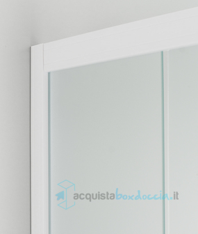 box doccia angolare  porta scorrevole 71x91 cm opaco bianco