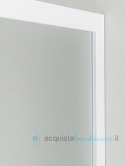 box doccia angolare  porta scorrevole 90x86 cm opaco bianco