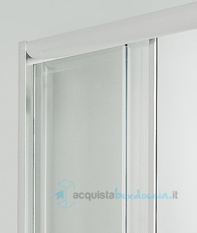 box doccia angolare porta scorrevole 120x81 cm trasparente