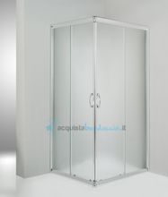 box doccia angolare porta scorrevole 60x84 cm opaco